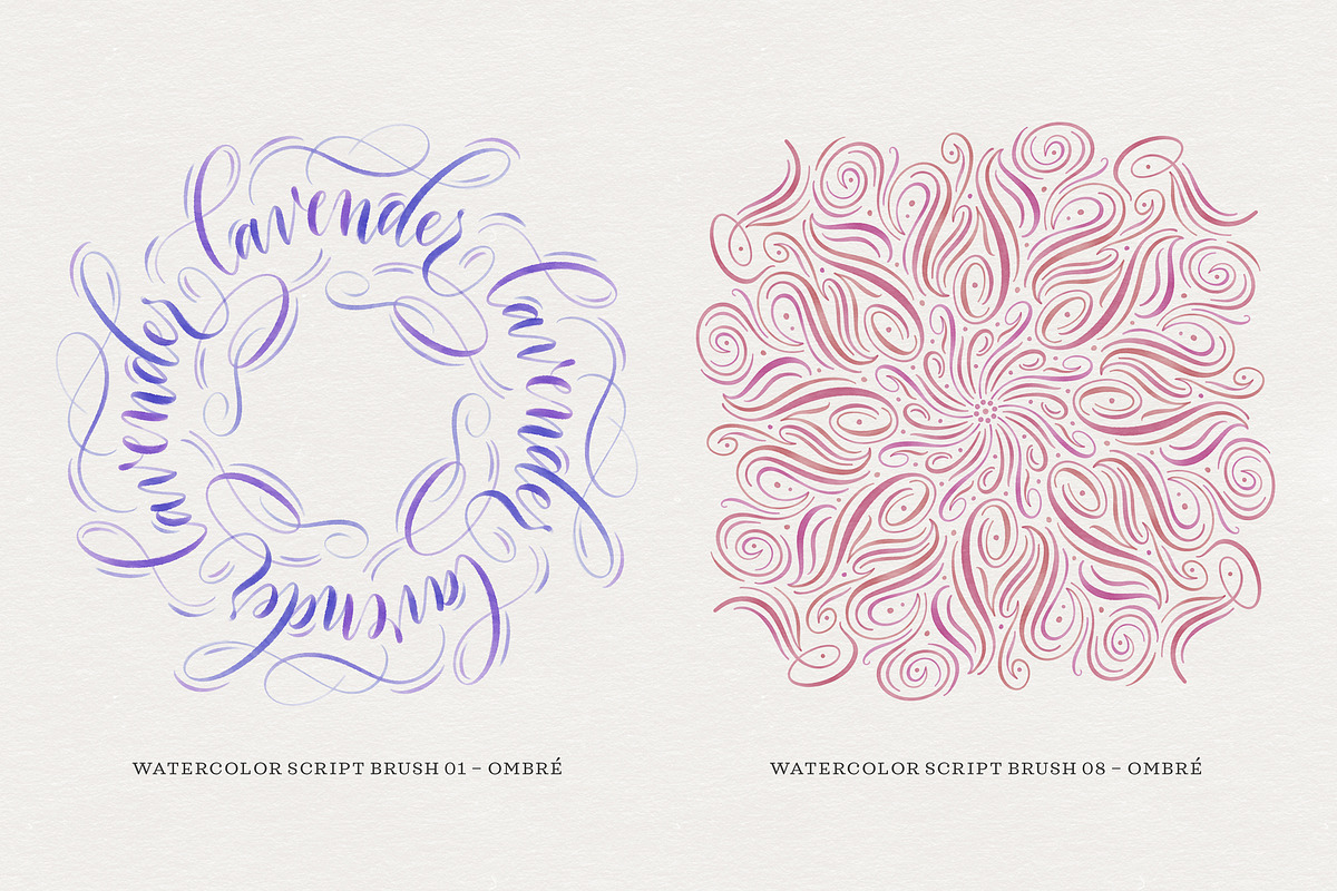 Watercolor Script Procreate Brushes, a Brush Add-On by Molly Suber Thorpe (Photo 10 of 13)