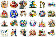 Swedish Midsummer Party Clipart, an Illustration by DreamPrint404 (Thumbnail 2 of 4)