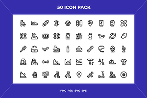 Skating icons, an Outline Icon by Wencory