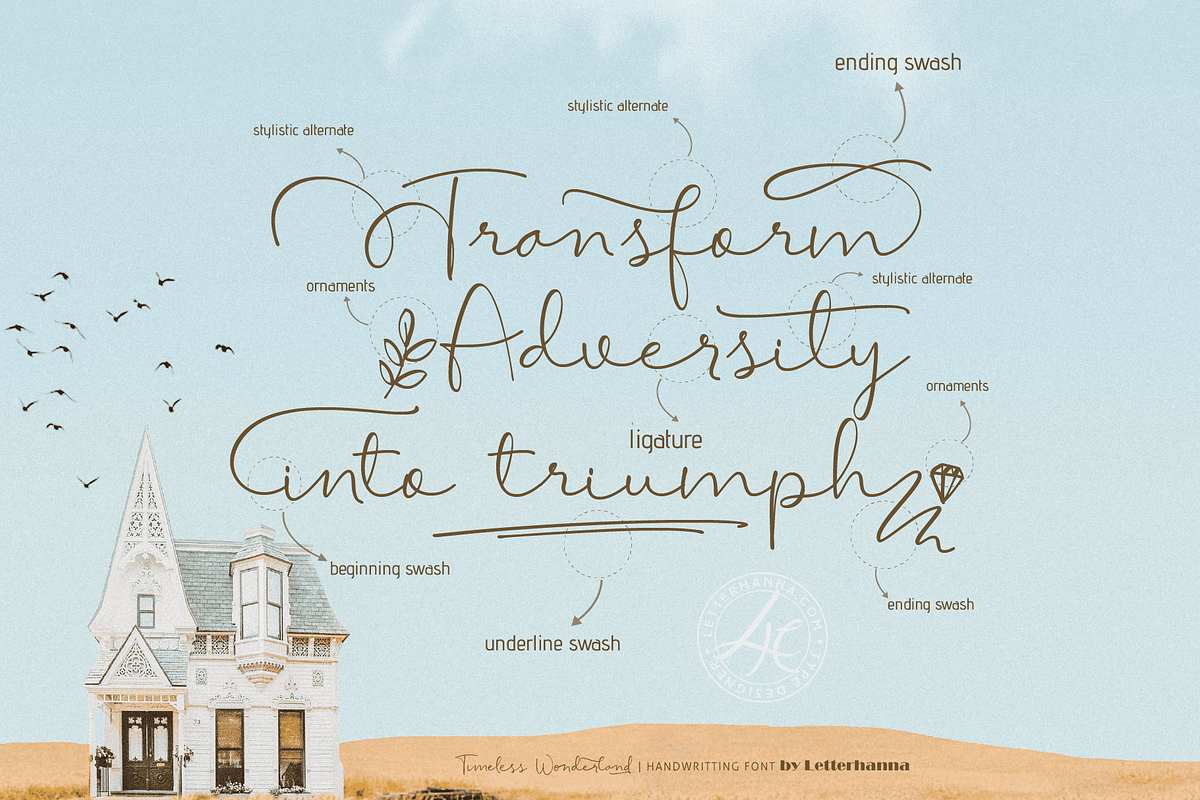 Timeless Wonderland Wedding Font, a Handwritten Font by Letterhanna Studio (Photo 3 of 16)