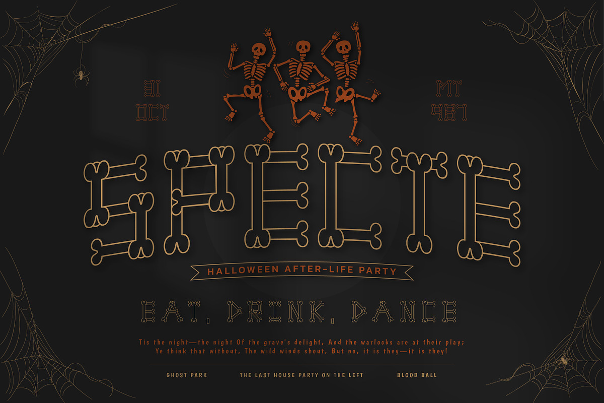 Bones Halloween Display Font, a Serif Font by infernostudio3 (Photo 5 of 11)