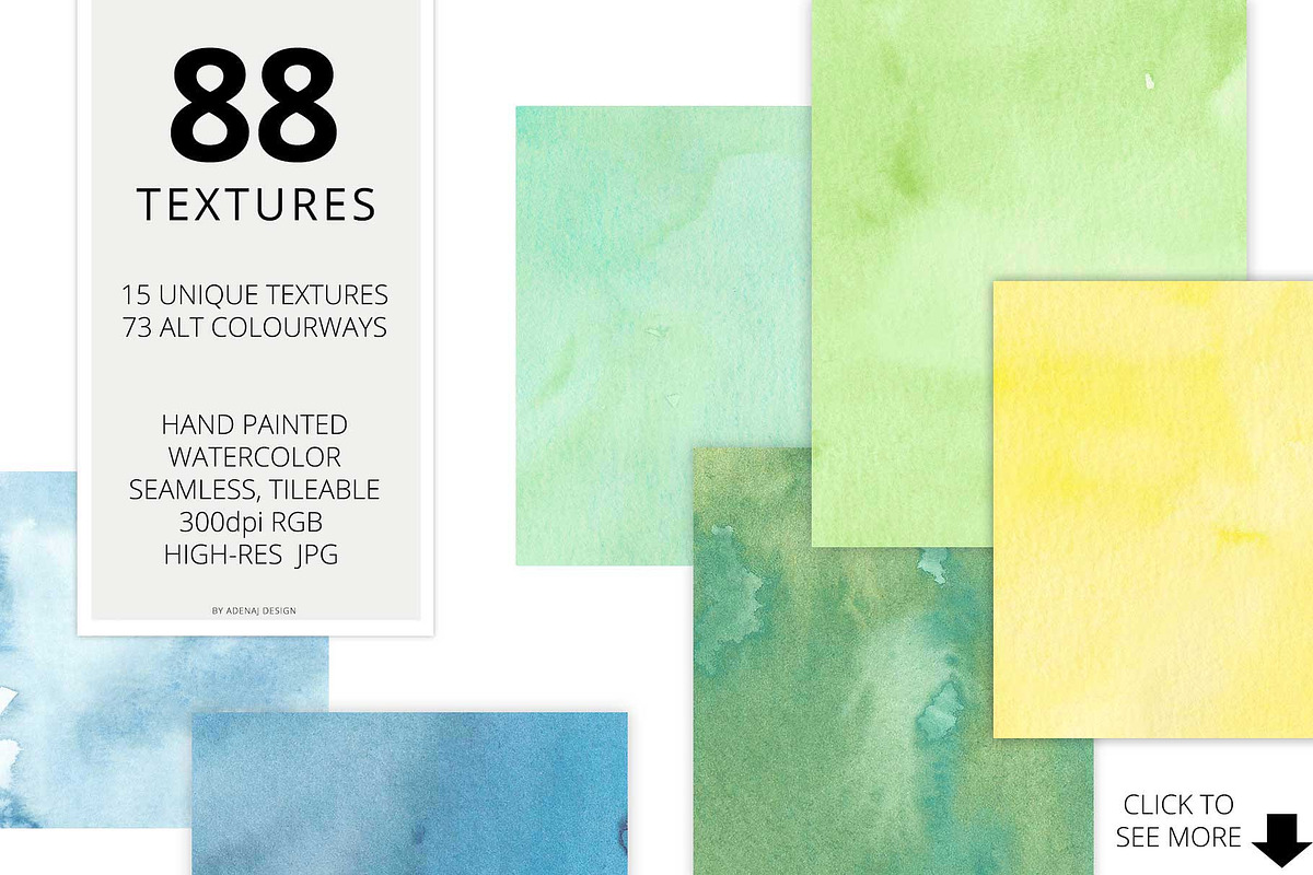 88 Hi-Res Watercolor Textures, a Texture Graphic by AdenaJ (Photo 2 of 12)