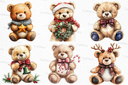 Christmas Teddy Bear Clipart, an Illustration by Craft Nest (Thumbnail 6 of 6)