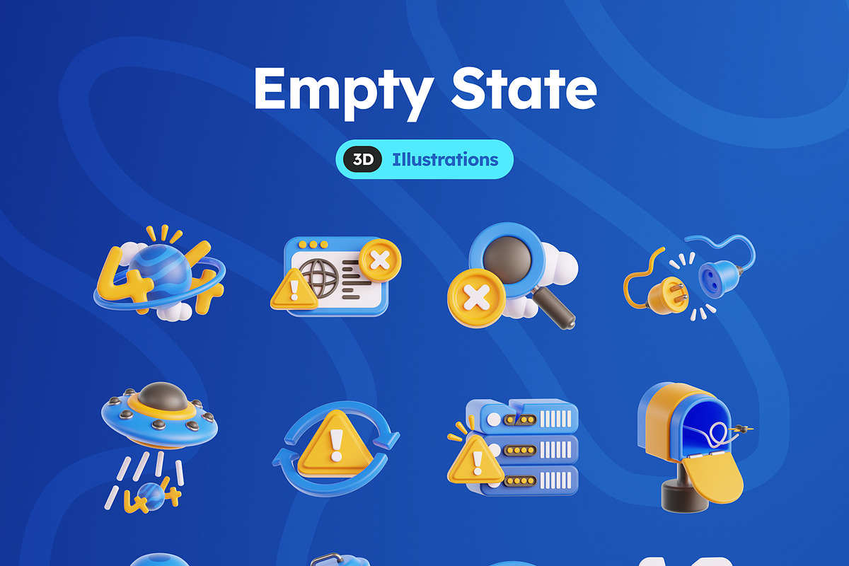 Empty State 3D Icons, an Object Graphic by Rakata Studio (Photo 7 of 7)