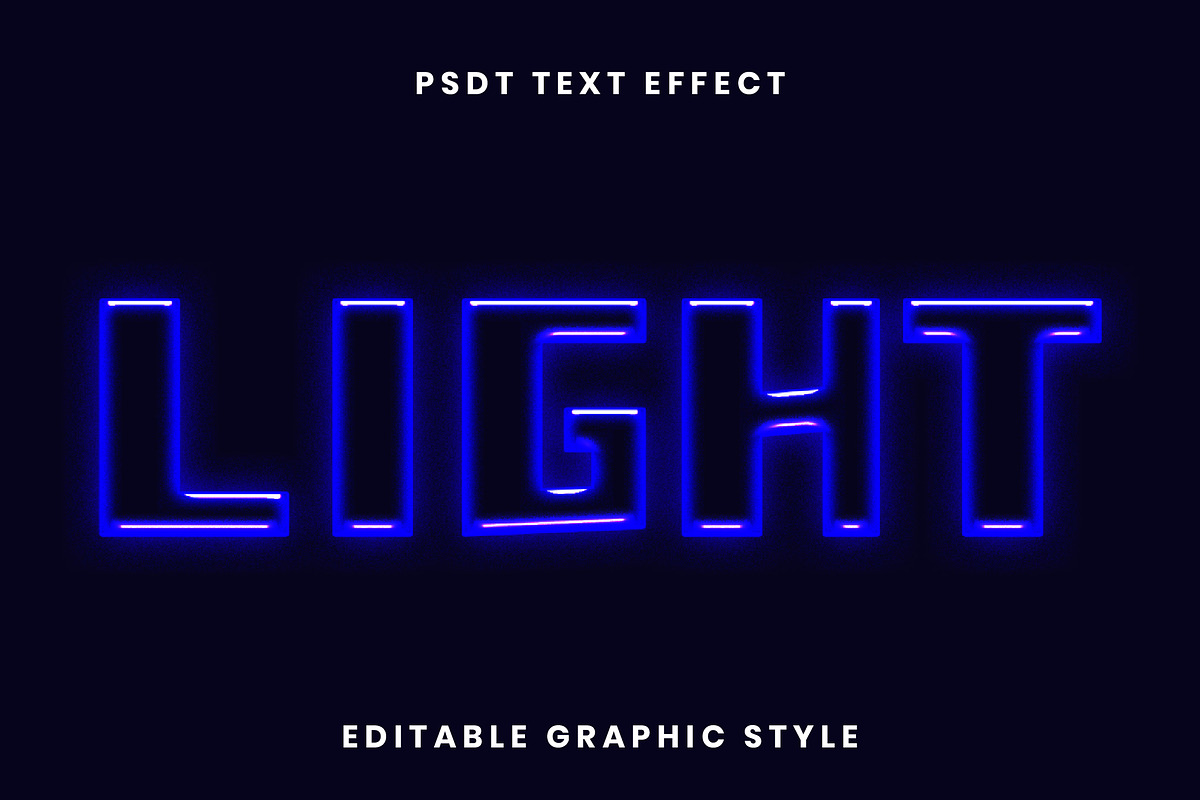 Neon Glow Outline Text Effect