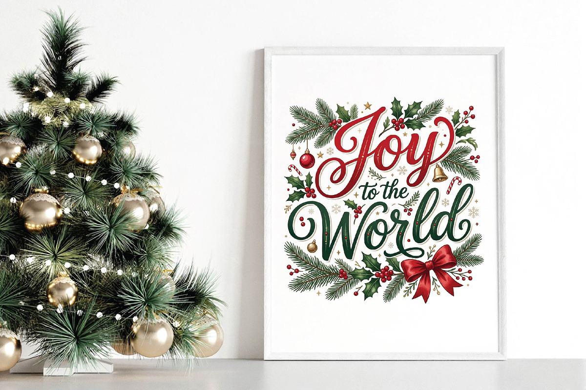 Joy to the World Christmas PNG, a Seasonal Illustration by DreamPrint404 (Photo 5 of 6)