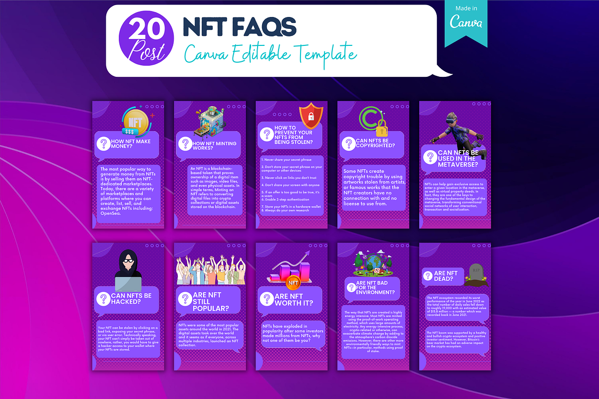 160 NFT Post - Canva Template, a Social Media Template by Viral Content Design (Photo 6 of 13)
