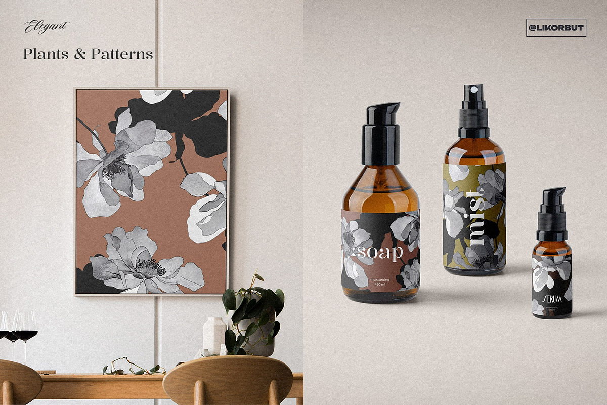 Dark Academia Floral Pattern, a Pattern Graphic by likorbut (Photo 7 of 12)