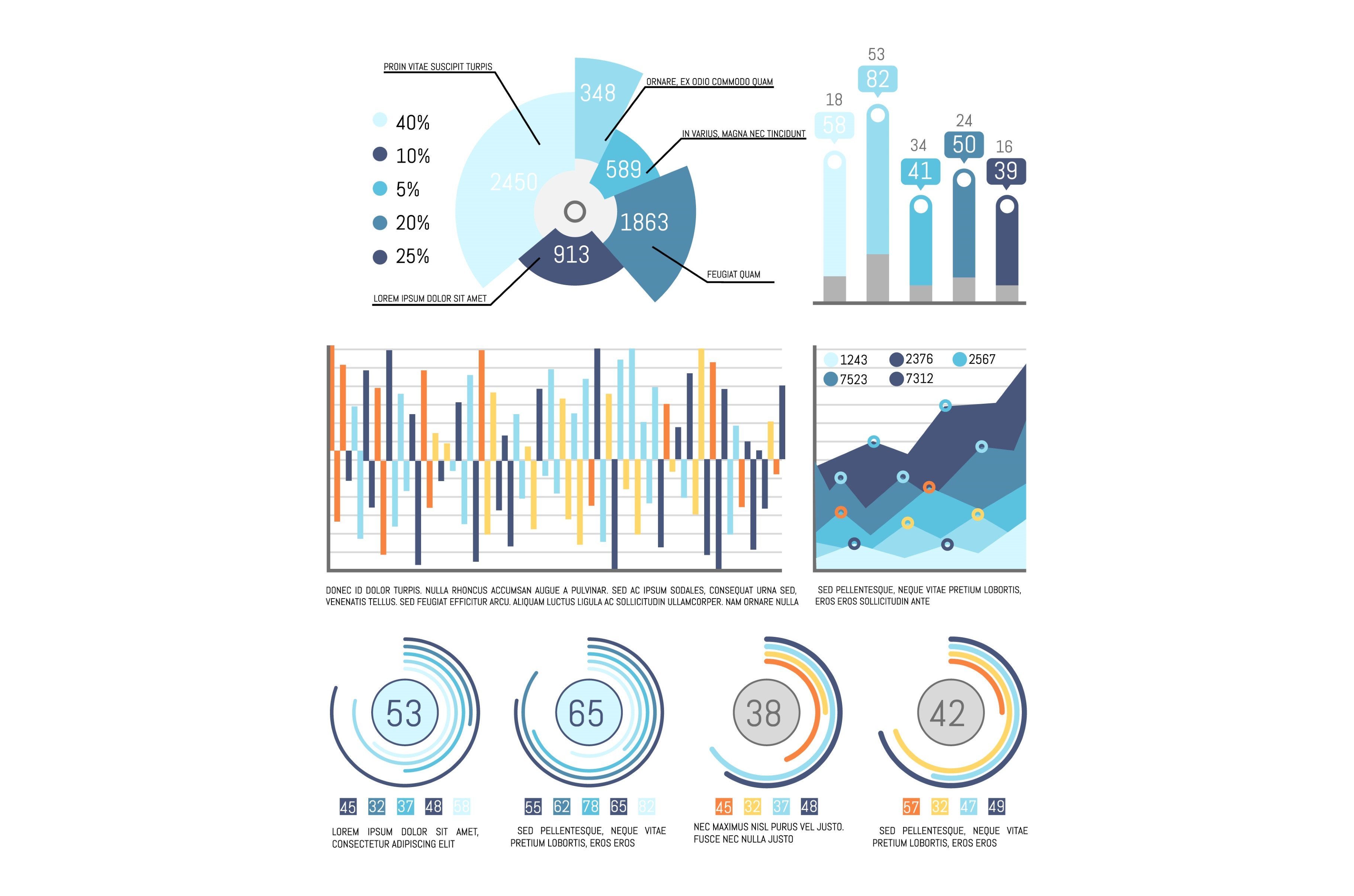 Pie Diagram with Percentage and, an Illustration by robuart