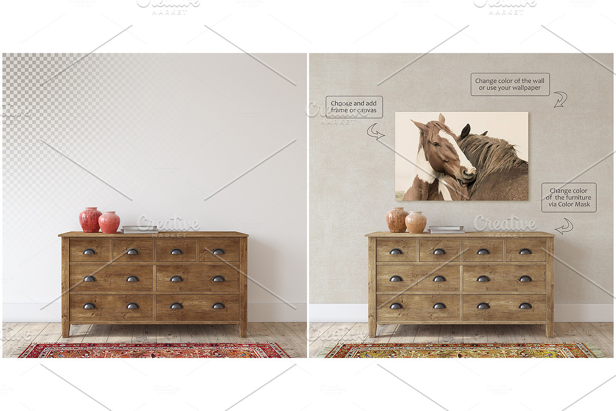 FARMHOUSE ENTRYWAY Wall&Frame Mockup, a Poster Template by MyHomeMockups (Photo 2 of 7)