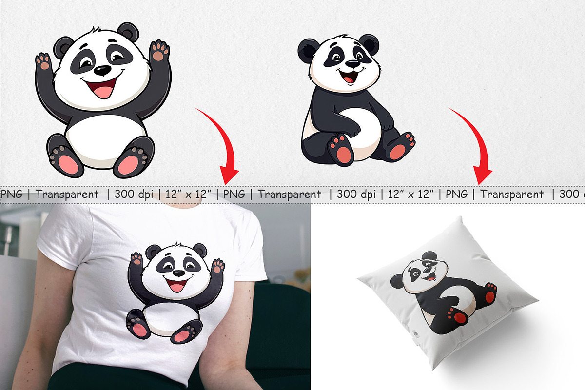 Smiling Panda Clipart, a Graphic by Artnoy (Photo 3 of 5)
