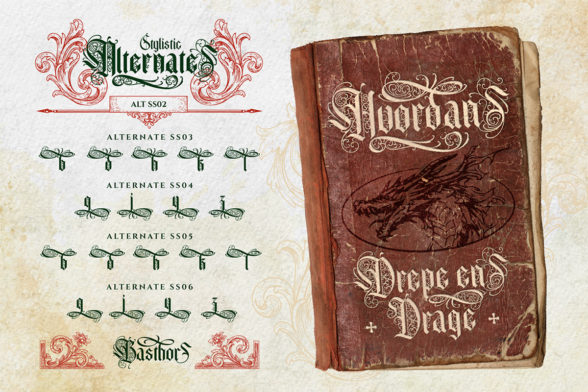 Basthor, a Blackletter Font by Burntilldead (Photo 10 of 12)