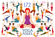 Yoga Silhouettes Pose. Exercises Set, a Healthcare Illustration by sundrameda (Thumbnail 1 of 5)