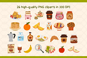 Breakfast Favorites Clipart Set, an Object Graphic by Drafts n Doodles (Thumbnail 2 of 3)