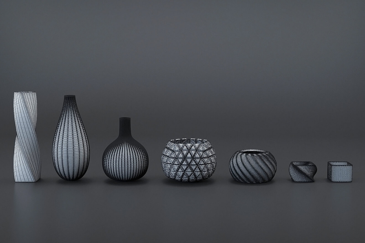 White/Black vases collection, a Furniture 3D Model by RC graphics (Photo 3 of 24)