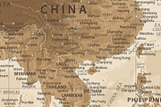 Physical Vintage World Map. Vector, an Education Illustration by PorcuPen Works (Thumbnail 5 of 6)