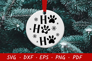 Ho Ho Ho Paw Print Christmas SVG, a Decorative Illustration by Irina Ostapenko