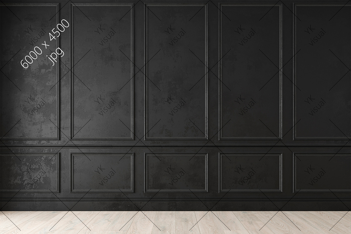 Black empty interior. Mockup., a Household Mockup by YKvisual