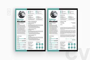 Line Shape Color Resume CV, a Resume Template by iDoodle Studio