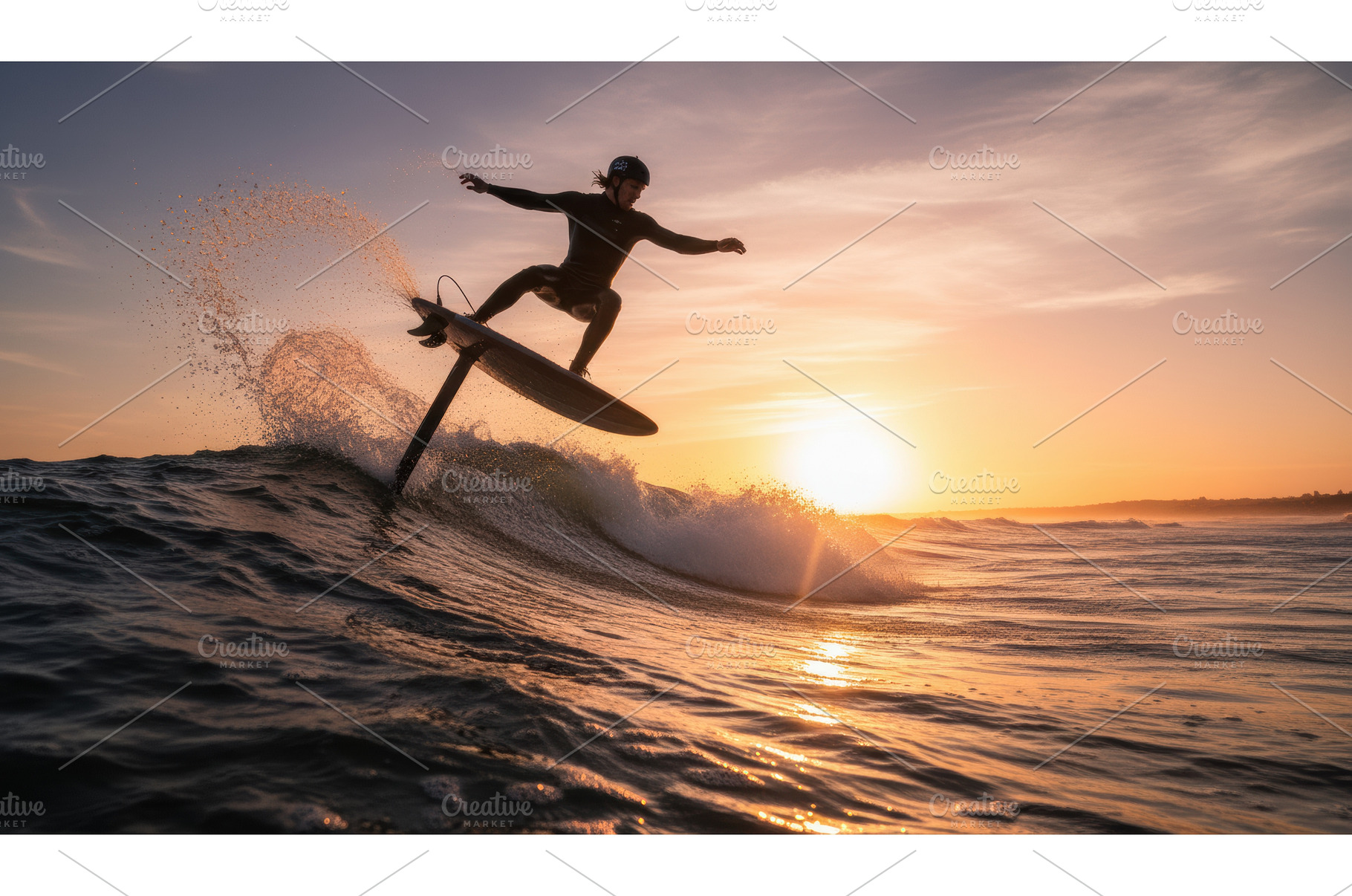Surfer on a hydrofoil board jumping, a Sports & Recreation Photo by Igor Tichonow