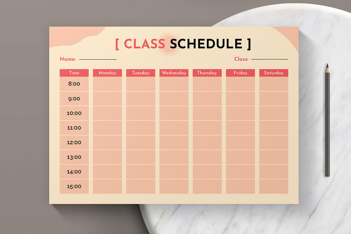 Class Schedule, a Stationery Template by MightyDesign (Photo 2 of 6)