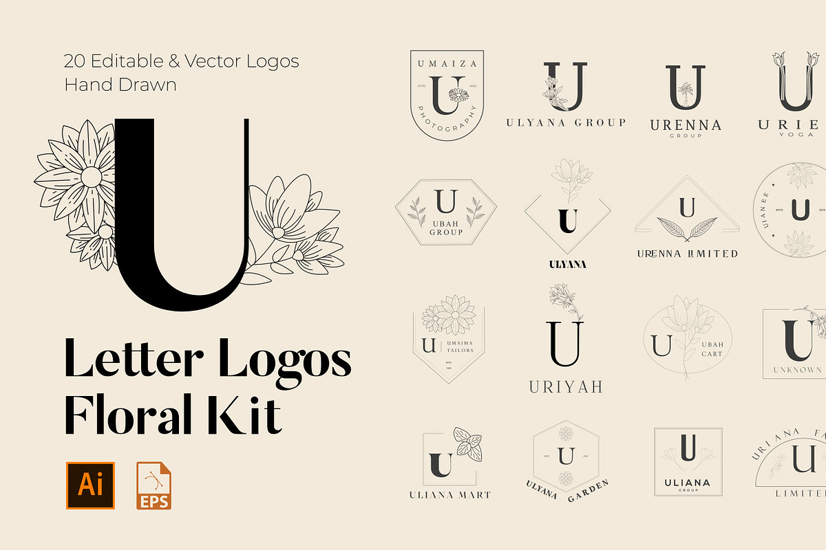 520 A to Z Floral Logos Bundle, a Branding & Logo Template by AN Productions (Photo 170 of 223)