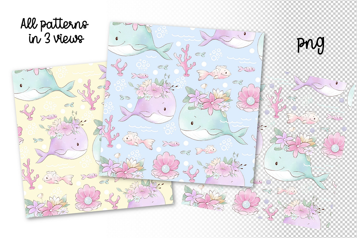 Nursery clipart Cute marine life, an Animal Illustration by Yuliya Art (Photo 9 of 11)