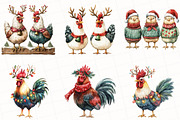 Christmas Chicken Clipart, an Illustration by OK Design (Thumbnail 3 of 5)