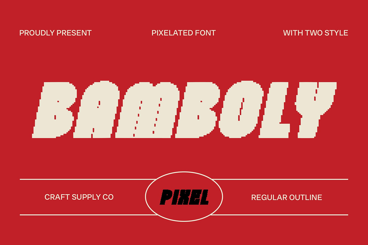 Bamboly Pixel, a Sans Serif Font by Craft Supply Co. (Photo 1 of 8)