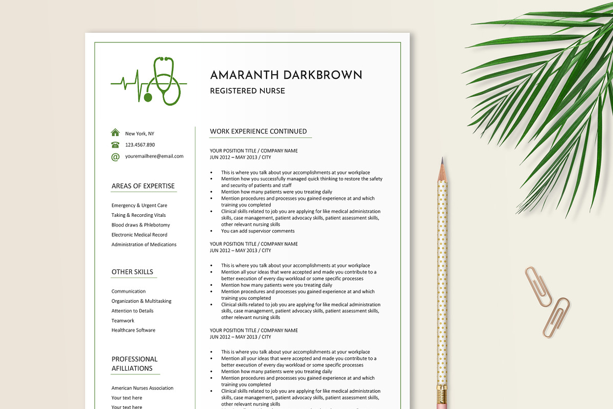Resume Teamplate Healthcare, a Resume Template by Stanin Studio (Photo 3 of 10)