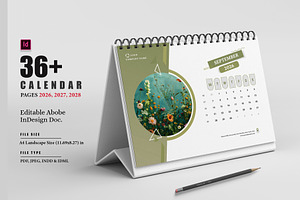Calendar Template/Landscape 2026-28, a Stationery Template by Design Zone