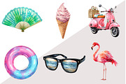 Summer on the Beach Clipart, an Illustration by Design Market (Thumbnail 3 of 3)