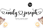 Emily Joseph - Valentine Font, a Script Font by Jimtype Studio (Thumbnail 1 of 10)