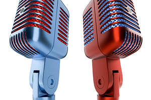 Red Blue Classic Vintage Microphones, an Arts & Entertainment Photo by Andy Dean Photography
