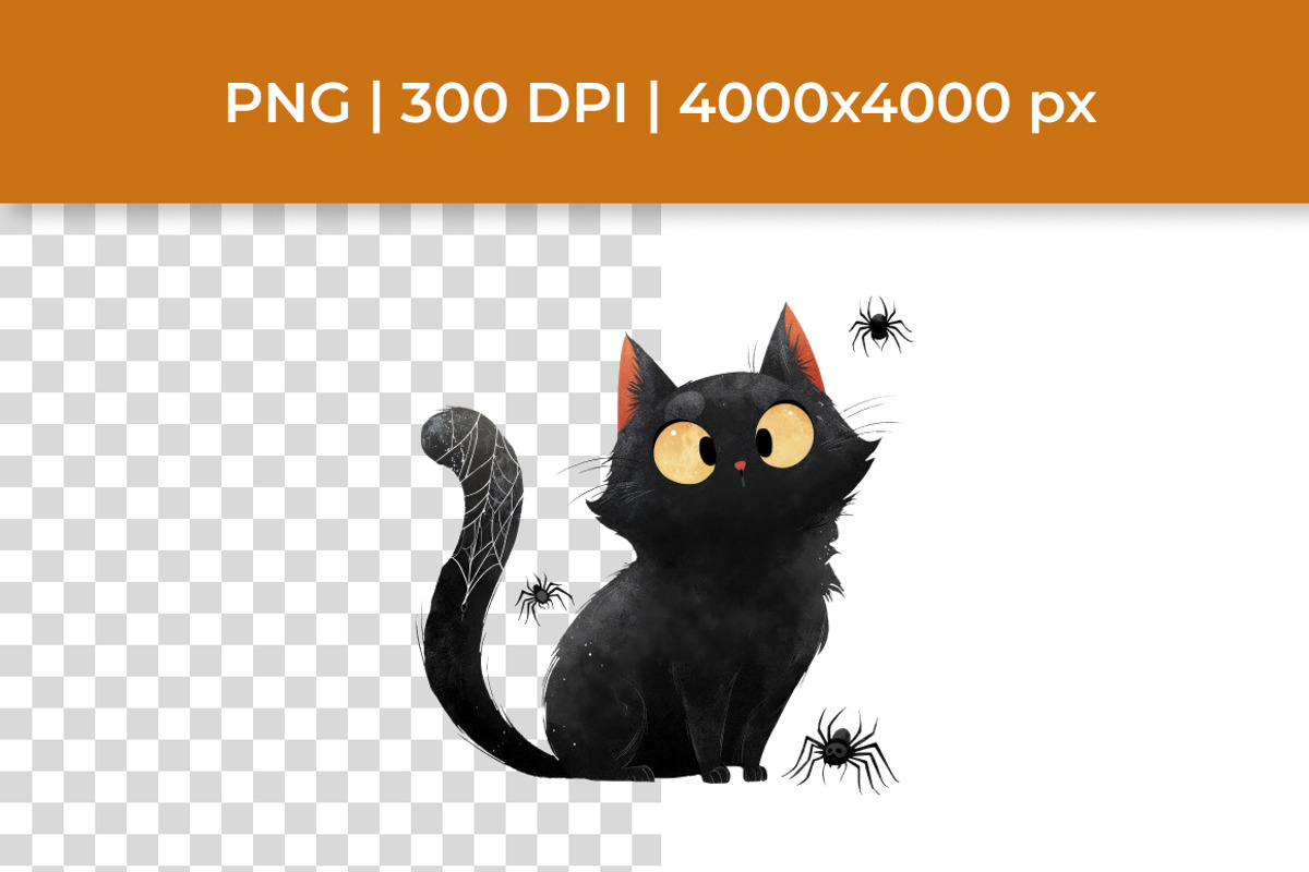 Halloween Black Cats Clipart Bundle, an Animal Illustration by InkyQueenArt (Photo 2 of 5)