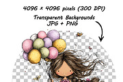 Whimsical Spring Girl Sunflower, an Illustration by one-touch (Thumbnail 15 of 17)