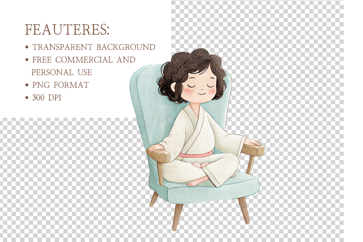 Cute Spa Relaxation Clipart Set, an Illustration by MockupWizard (Photo 4 of 5)
