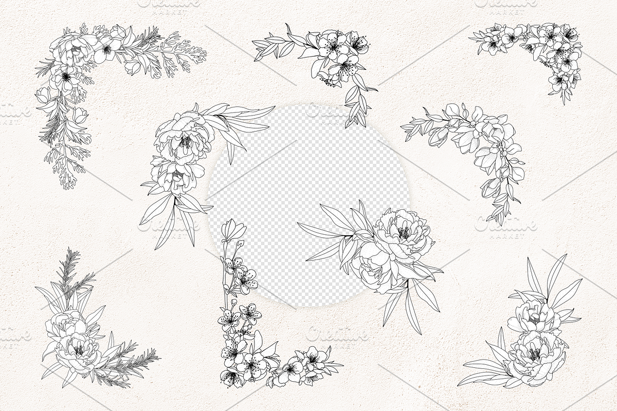 Floral Line Art SVG Botanical Frames, an Illustration by PawGraphic (Photo 6 of 10)