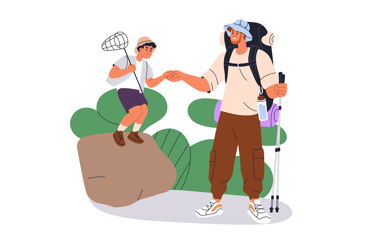 Fathers spend time with children set, a Person Illustration by Good Studio (Photo 7 of 10)
