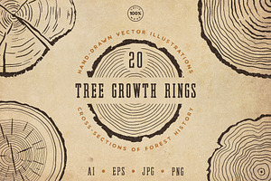 Tree Growth Rings Illustrations