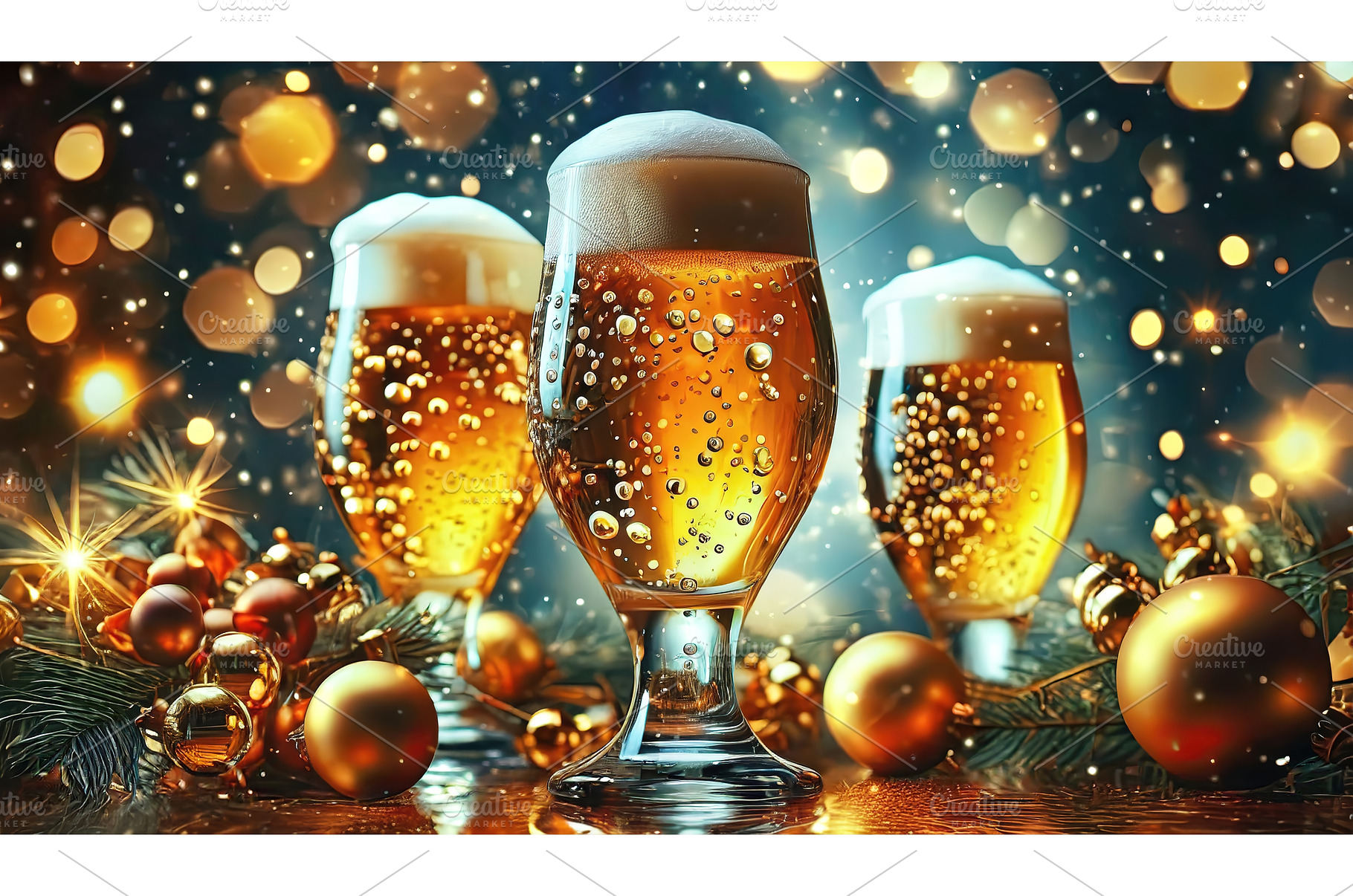 Three glasses of beer with bubbles, a Food & Drink Photo by Igor Tichonow