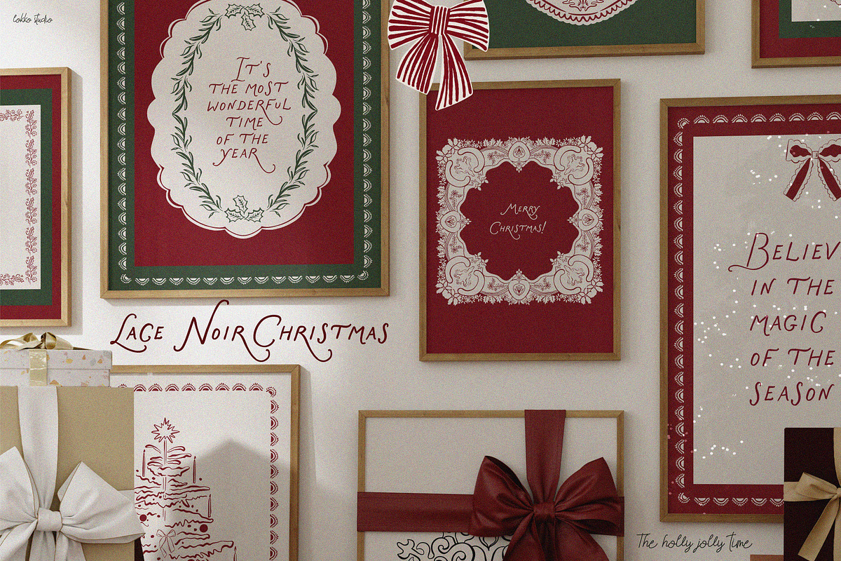 Lace Noir Christmas Collection, a Seasonal Illustration by lokko studio (Photo 6 of 13)