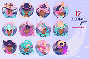 12 Zodiac Girl Hand Drawn Collection, an Illustration by ennona_art (Thumbnail 3 of 11)