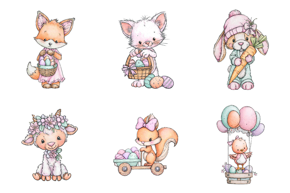 Easter Spring Animals Clipart, an Illustration by Design Market (Photo 2 of 3)