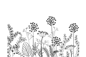 Autumn border with doodle forest and, an Object Illustration by Toltemara