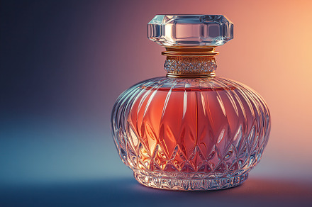 Elegant crystal perfume bottle showc, a Photo by Tanuart