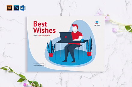 Online Courses Greeting Card, a Card Template by TemplatesNow!