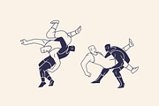 Wrestlers in fight, wrestling set, a Sport Illustration by PaperTrident (Thumbnail 5 of 6)