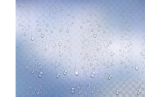 Realistic Rain Drops Vector