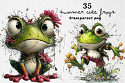 Whimsical Summer Frogs Clipart, an Illustration by Dream Creation (Thumbnail 1 of 6)